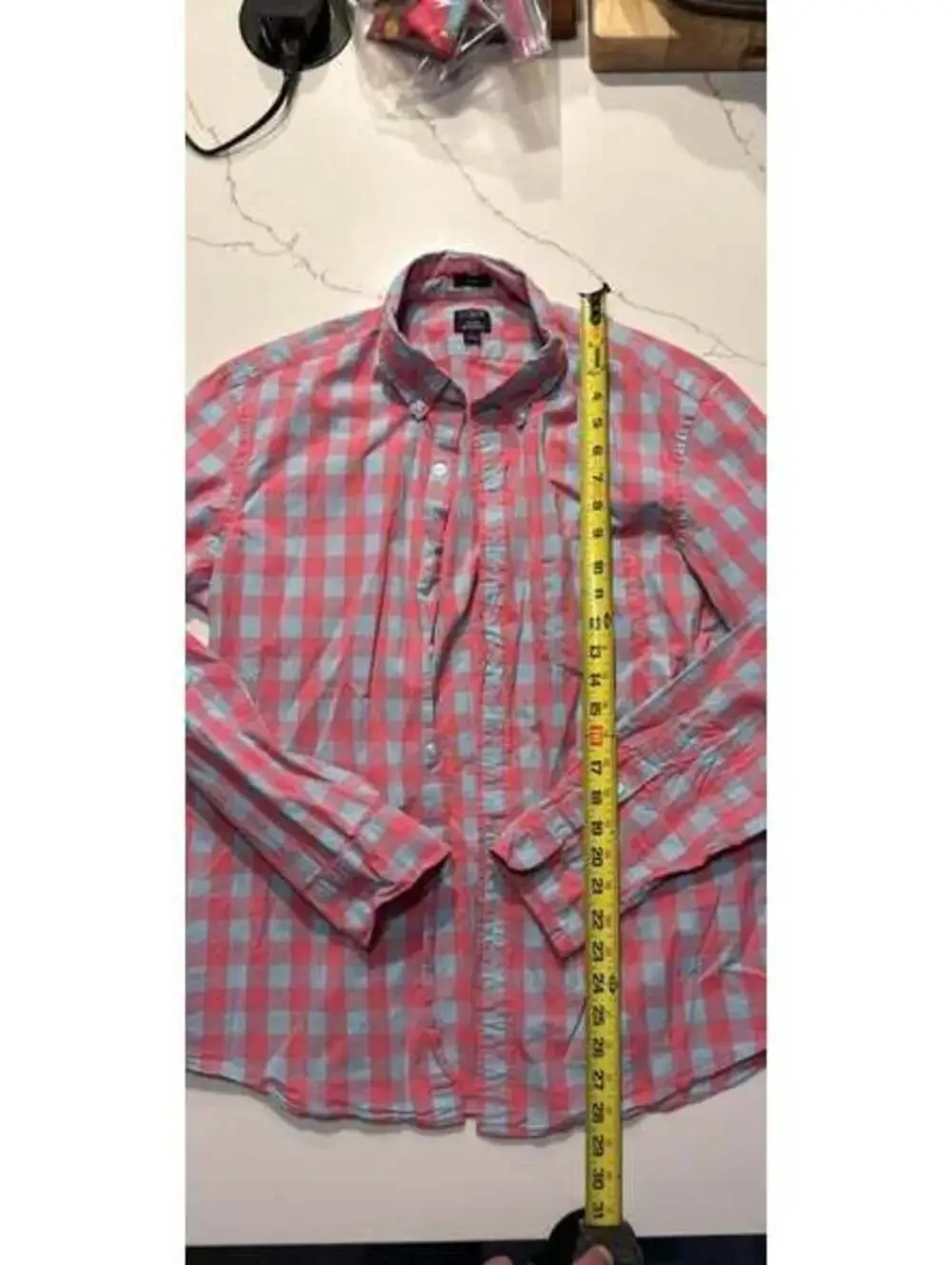 J.Crew Slim Flex Washed Gingham Button Down Shirt Size L